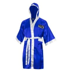 TITLE Boxing Pro Full Length Robe 3.0 -Power Punch TSRFL3 BL WH 2