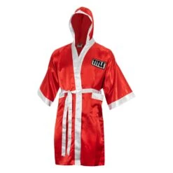 TITLE Boxing Pro Full Length Robe 3.0 -Power Punch TSRFL3 RD WH 2