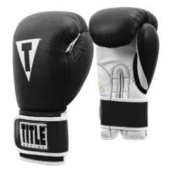TITLE Boxing Pro Style Leather Training Gloves 3.0 -Power Punch TVVTG3 BK WH 002