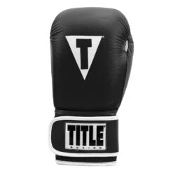 TITLE Boxing Pro Style Leather Training Gloves 3.0 -Power Punch TVVTG3 BK WH 003