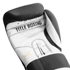 TITLE Boxing Pro Style Leather Training Gloves 3.0 -Power Punch TVVTG3 BK WH 005