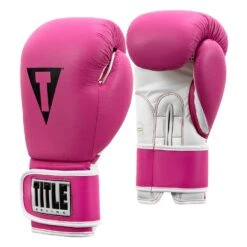TITLE Boxing Pro Style Leather Training Gloves 3.0 -Power Punch TVVTG3 HPK WH 002