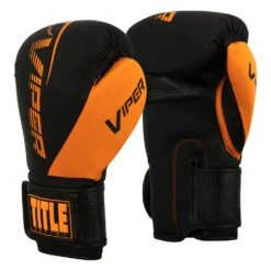 Viper By TITLE Boxing Strike Bag Gloves 2.0 -Power Punch VSBG2 BK OR 02