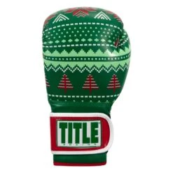 TITLE Boxing Limited Edition Deck The Halls Bag Gloves -Power Punch XMASBG GN 3