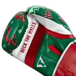 TITLE Boxing Limited Edition Deck The Halls Bag Gloves -Power Punch XMASBG GN 5