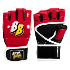 BOOM BOOM Boxing Bomber Youth MMA Gloves -Power Punch bbmmgy rd bk wh 01