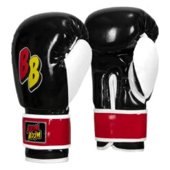 BOOM BOOM Boxing Silencer Youth Bag Gloves -Power Punch bbybgs bk wh rd 02