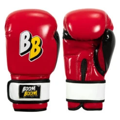 BOOM BOOM Boxing Silencer Youth Bag Gloves -Power Punch bbybgs rd bk wh 001