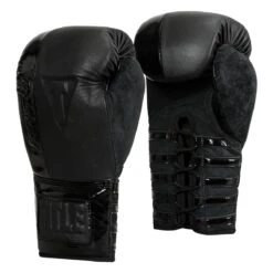 TITLE Black Blast Lace Training Gloves -Power Punch bkbstgl 02