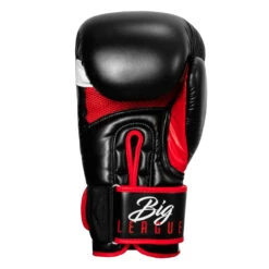 TITLE Boxing Leather Big League Bag Gloves -Power Punch blbg2 bk rd 04