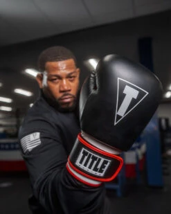 TITLE Boxing Leather Big League Bag Gloves -Power Punch blbg2 bk rd wh 1 2