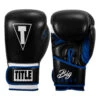 TITLE Boxing Leather Big League Training Gloves -Power Punch bltg2 bk bl 01