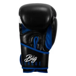 TITLE Boxing Leather Big League Training Gloves -Power Punch bltg2 bk bl 04