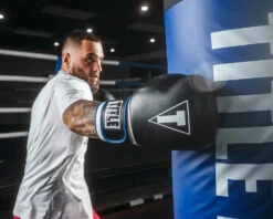 TITLE Boxing Leather Big League Training Gloves -Power Punch bltg2 bk bl wh 3 1