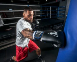 TITLE Boxing Leather Big League Training Gloves -Power Punch bltg2 bk bl wh 4 1