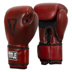 TITLE Boxing Blood Red Leather Bag Gloves 11 TITLE Boxing Blood Red Leather Bag Gloves -Power Punch brbg rd 002 1 4