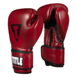 TITLE Boxing Blood Red Leather Training Gloves 13 TITLE Boxing Blood Red Leather Training Gloves -Power Punch brtg rd 002