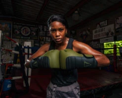 TITLE Boxing Combat Bag Gloves -Power Punch combg gn bk 1 2