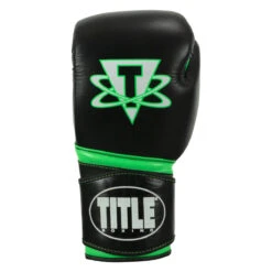 TITLE Boxing Leather Cosmic Training Gloves -Power Punch costg bk gn 03