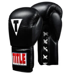 TITLE Classic Leather Lace Training Gloves 2.0 24 TITLE Classic Leather Lace Training Gloves 2.0 -Power Punch ctsgl2 bk 1 1