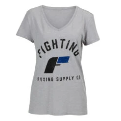 Fighting Women's Distressed V-Neck Tee -Power Punch fswts14 gr 01 1 4