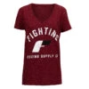 Fighting Women's Distressed V-Neck Tee 2 Fighting Women's Distressed V-Neck Tee -Power Punch fswts14 rd 01