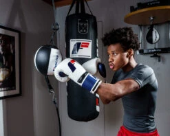 Fighting Force Leather Bag Gloves -Power Punch ftgfbg wh bl 2 1