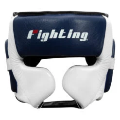 Fighting Force Leather Training Headgear -Power Punch ftghgt wh bl bk 2 1