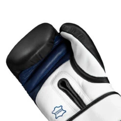 Fighting Ferocity Leather Training Gloves -Power Punch ftgtg bk wh bl 5 2