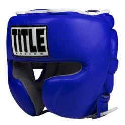 TITLE Boxing Leather Sparring Headgear -Power Punch fthg bl 1