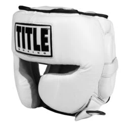 TITLE Boxing Leather Sparring Headgear -Power Punch fthg wh 1 1