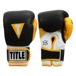 TITLE Boxing Gel World V2T Bag Gloves -Power Punch gtwbgv2t bk ye 01 2