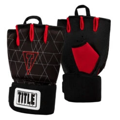 TITLE Boxing Defender Sublimated Glove Wraps -Power Punch ksgw bk rd 2 1