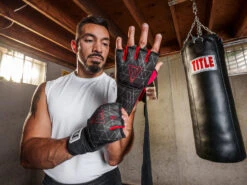 TITLE Boxing Defender Sublimated Glove Wraps -Power Punch ksgw bk rd 1 1