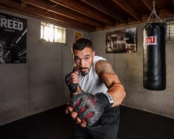 TITLE Boxing Defender Sublimated Glove Wraps -Power Punch ksgw bk rd 3 1