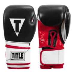 TITLE Boxing Premium Leather Performance Training Gloves 21 TITLE Boxing Premium Leather Performance Training Gloves -Power Punch lptg bk wh rd 001