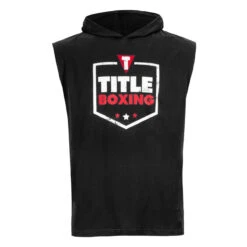 TITLE Boxing Jumbo Logo Sleeveless Hoodie -Power Punch lta4 bk 1 1