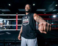 TITLE Boxing Jumbo Logo Sleeveless Hoodie -Power Punch lta4 bk 2