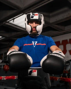 Fighting Tri-Tech Full Training Headgear -Power Punch matt fontanez02 fspff wh bk