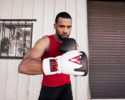 TITLE Boxing Gel Lava Leather Series Sparring Gloves -Power Punch mlvlsg wh rd bk 4