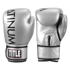 TITLE Platinum Prolific Boxing Bag Gloves -Power Punch plbg sv bk 1 1