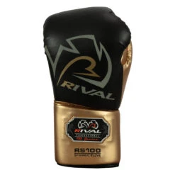 Rival Boxing 100 Series Lace Sparring Gloves -Power Punch rs100 bk gd 0003
