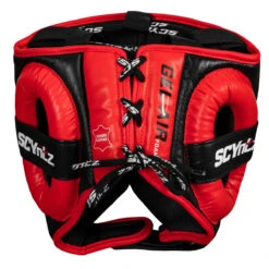 SCYntz Leather Headgear -Power Punch scyhg bk rd 4 1