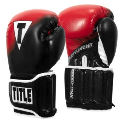 TITLE Boxing Speed-Trax Weighted Bag Gloves 10 TITLE Boxing Speed-Trax Weighted Bag Gloves -Power Punch stwbg bk rd 02