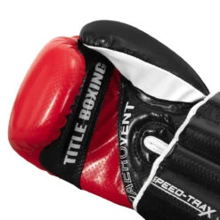 TITLE Boxing Speed-Trax Weighted Bag Gloves 13 TITLE Boxing Speed-Trax Weighted Bag Gloves -Power Punch stwbg bk rd 05