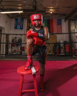 TITLE Boxing Speed-Flex Encore Mid-Top Shoes -Power Punch tbs 1 rd bk 1 1 12