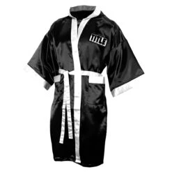 TITLE Boxing Full Length Robe -Power Punch tsrfl bk wh 01