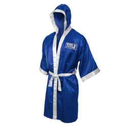 TITLE Boxing Pro Full Length Boxing Robe -Power Punch tsrfl2 bl wh 01
