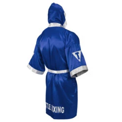 TITLE Boxing Pro Full Length Boxing Robe -Power Punch tsrfl2 bl wh 02