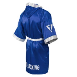 TITLE Boxing Pro Full Length Boxing Robe -Power Punch tsrfl2 bl wh 04
